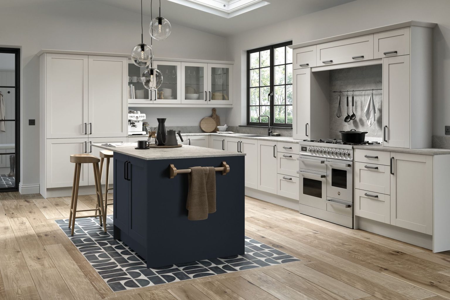 Dylan White Grey and Indigo