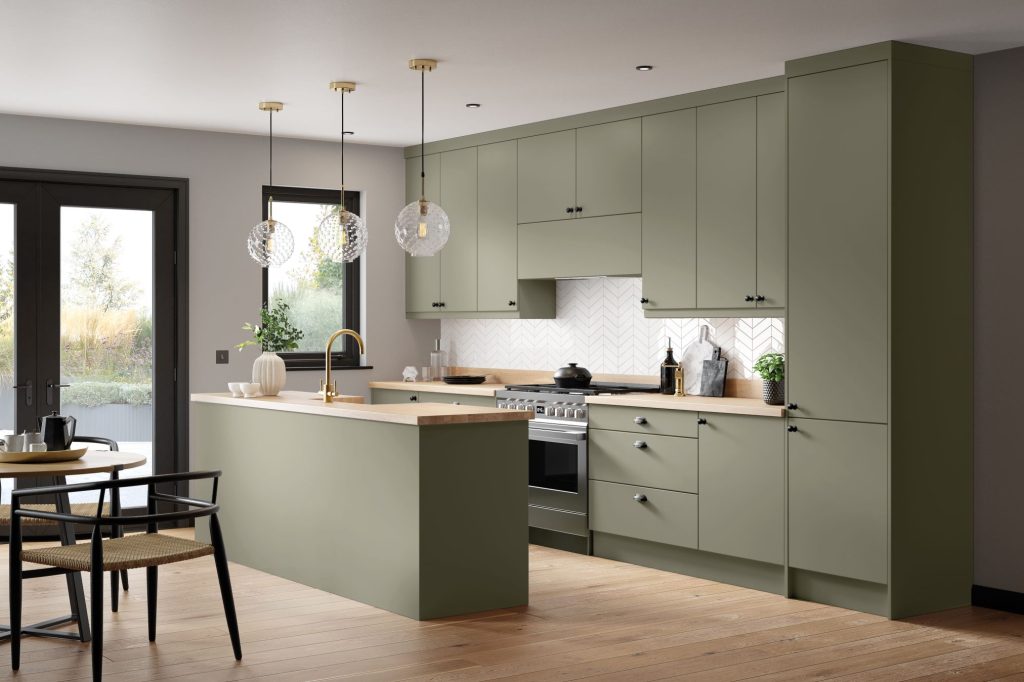 Tribeca Kitchen in Superior Matt Reed Green | Kitchen Trend