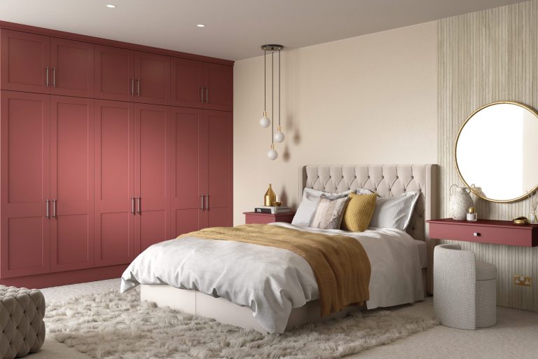 Bedroom fitted wardrobe Allerford Superior Matt Tuscan Red