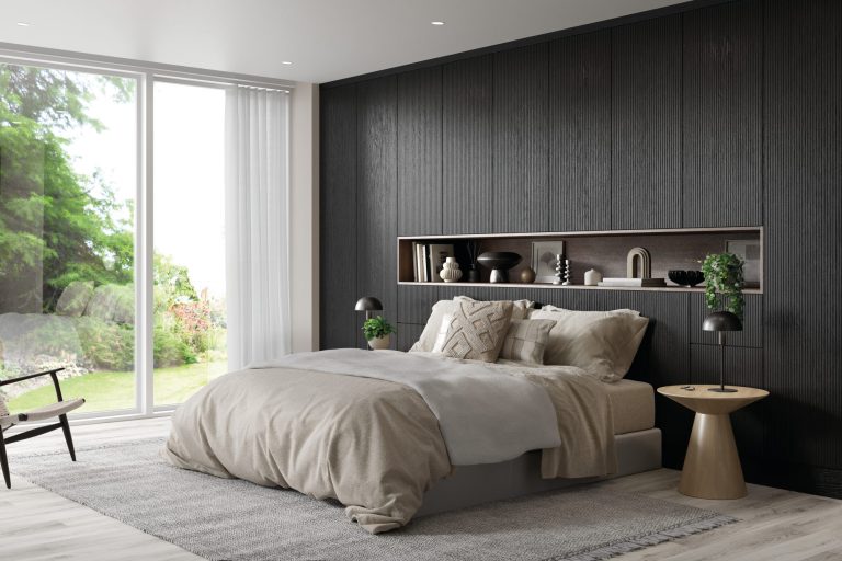 Ella Fitted Wardrobe, displayed here in the striking Legno Black finish
