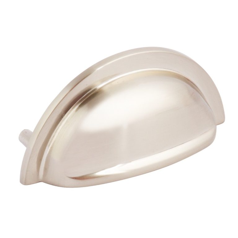 Henrietta, Cup Pull Handle, Zinc Alloy, Stainless Steel Effect Finish